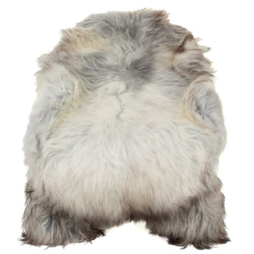 Large Gray Silver White Mix Icelandic Sheepskin