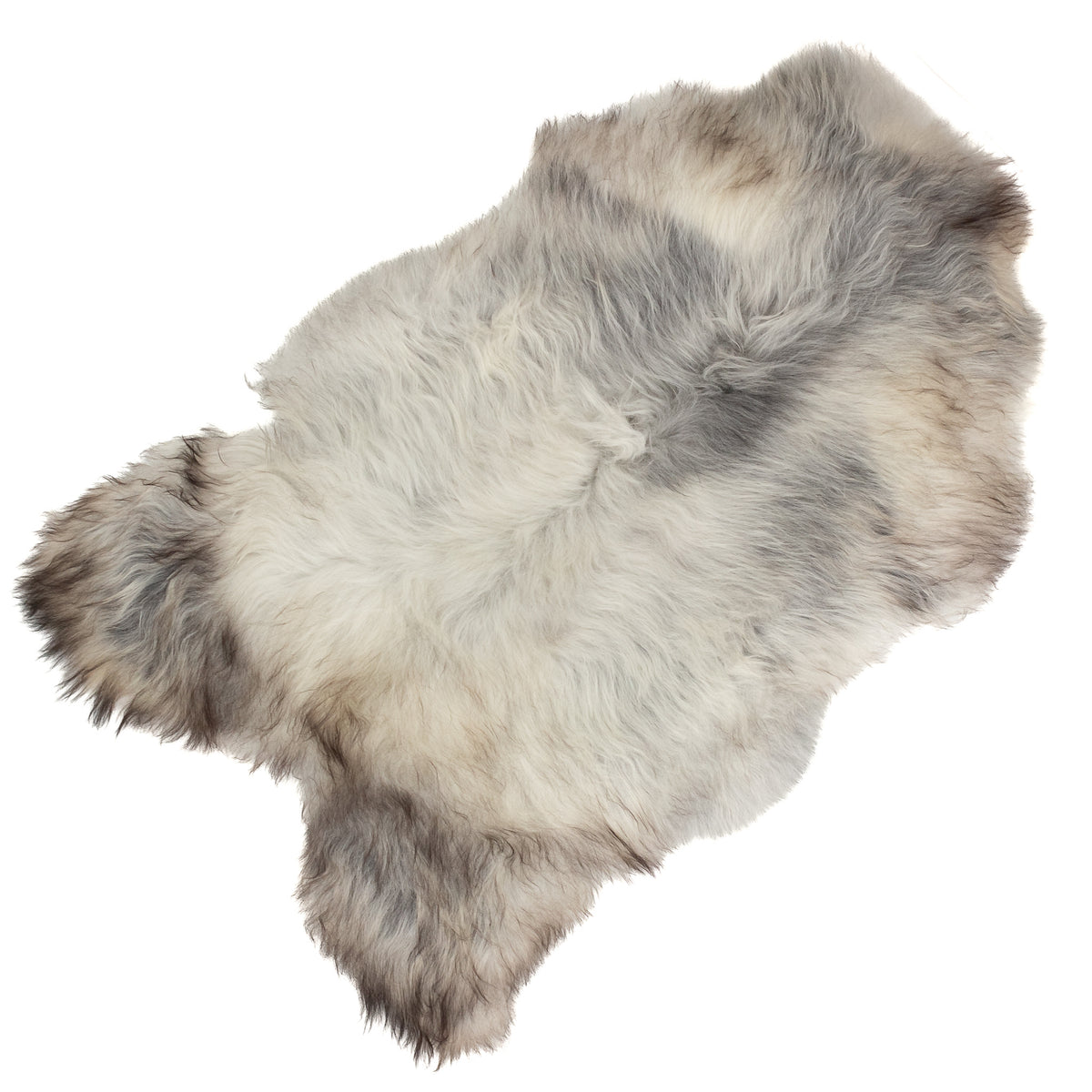 Large Gray Silver White Mix Icelandic Sheepskin Rug