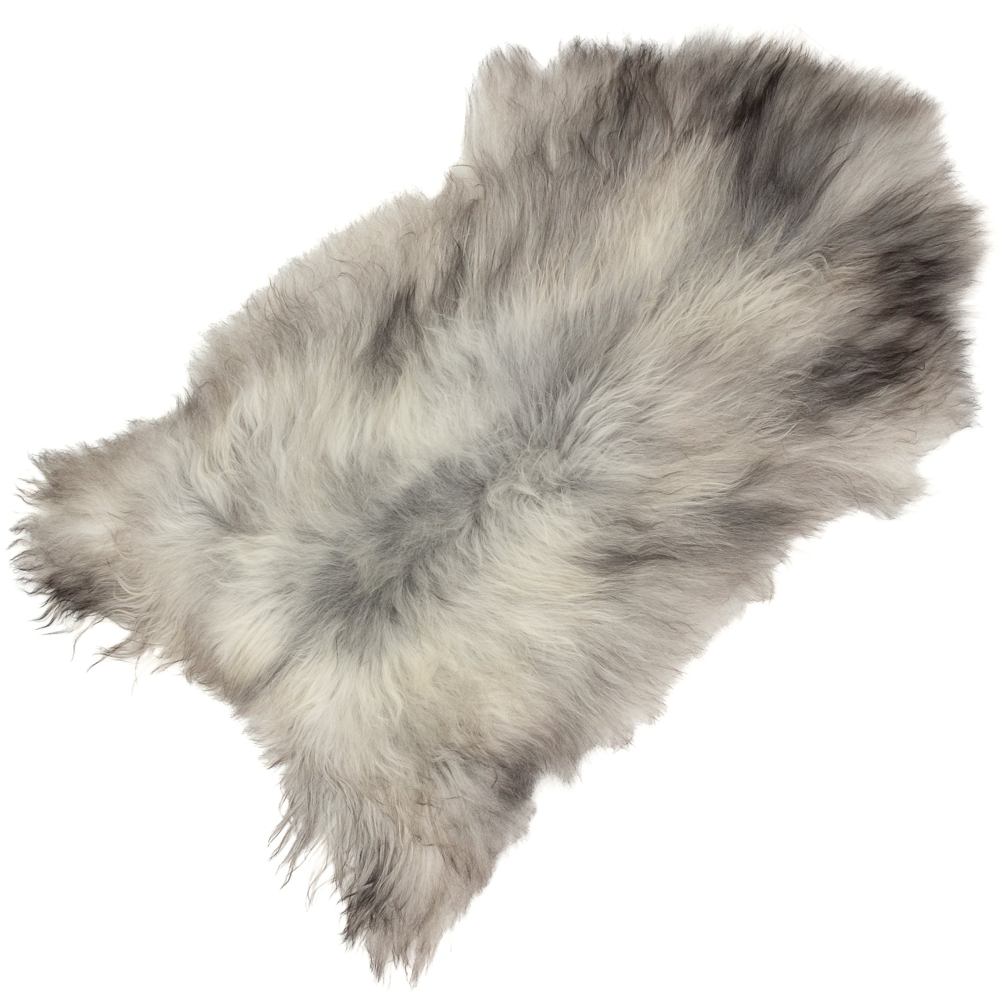 Large Gray Ivory White Icelandic Sheepskin Rug