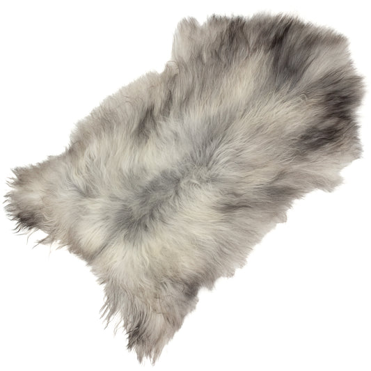 Large Gray Ivory White Icelandic Sheepskin Rug