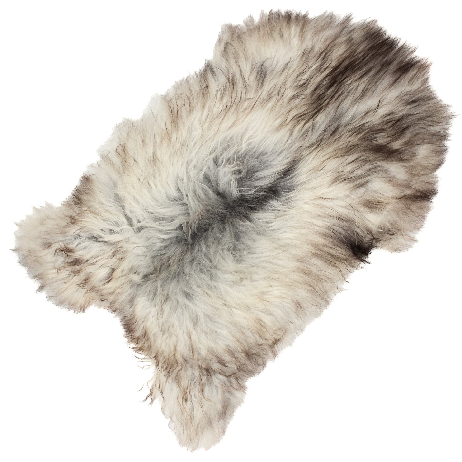 Large Gray Ivory White Icelandic Sheepskin Rug