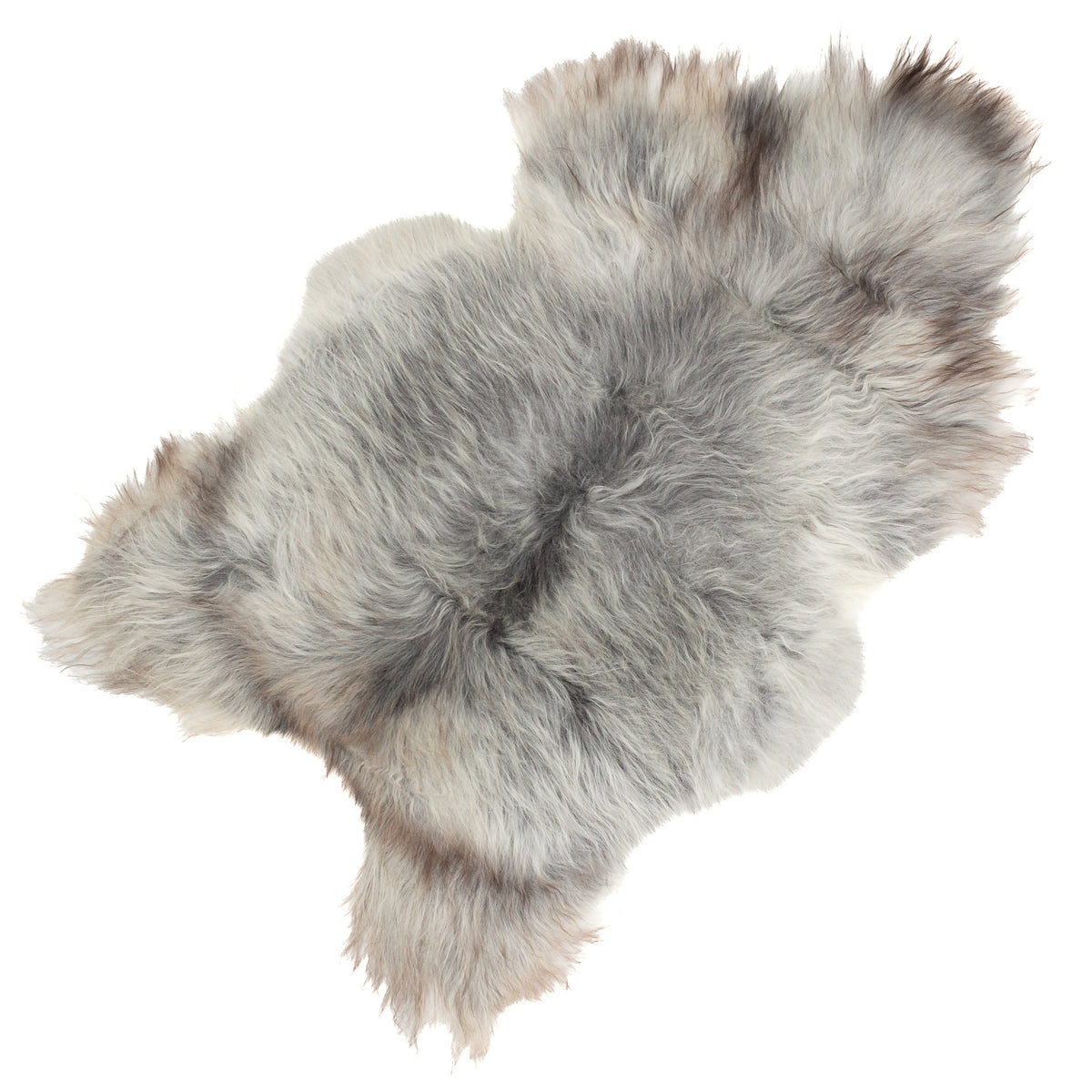 Large Gray White Mix Icelandic Sheepskin Rug