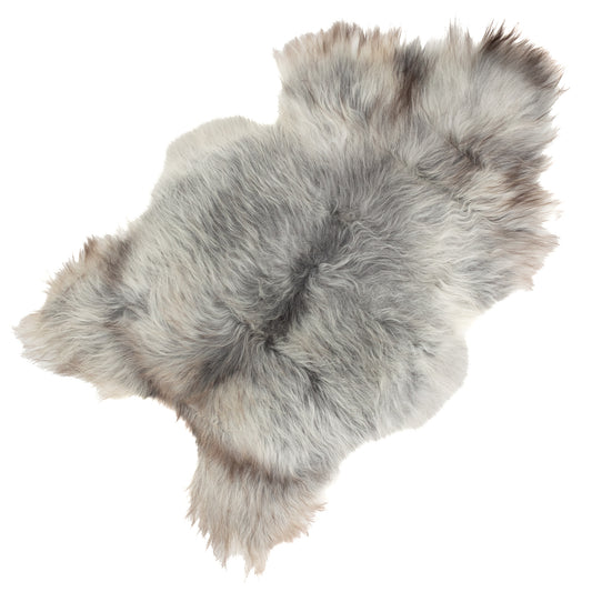 Large Gray White Mix Icelandic Sheepskin Rug