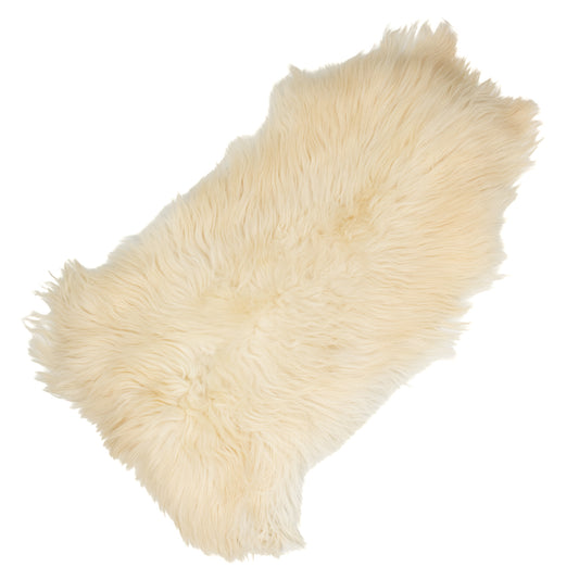 Large Long Coarse Wool Ivory White Heidschnucke Sheepskin Rug