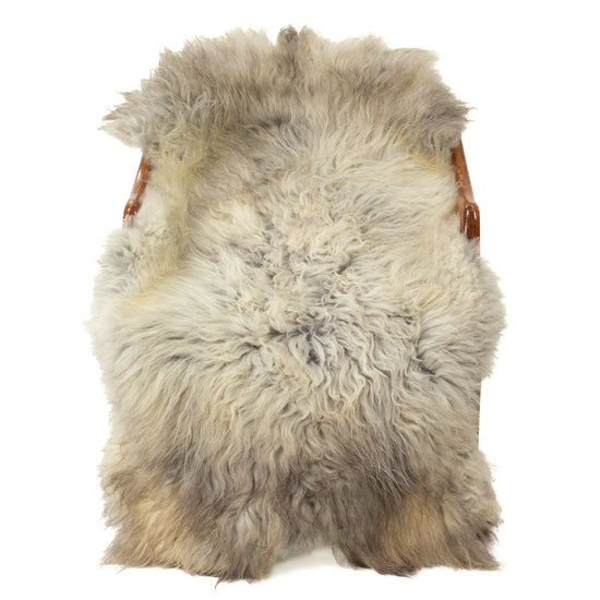 Large Long Wavy Hair Gray White Swedish Sheepskin