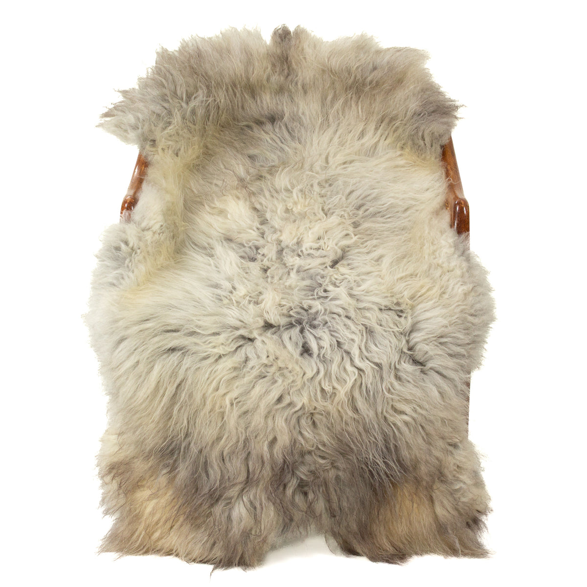 Large Long Wavy Hair Gray White Swedish Sheepskin