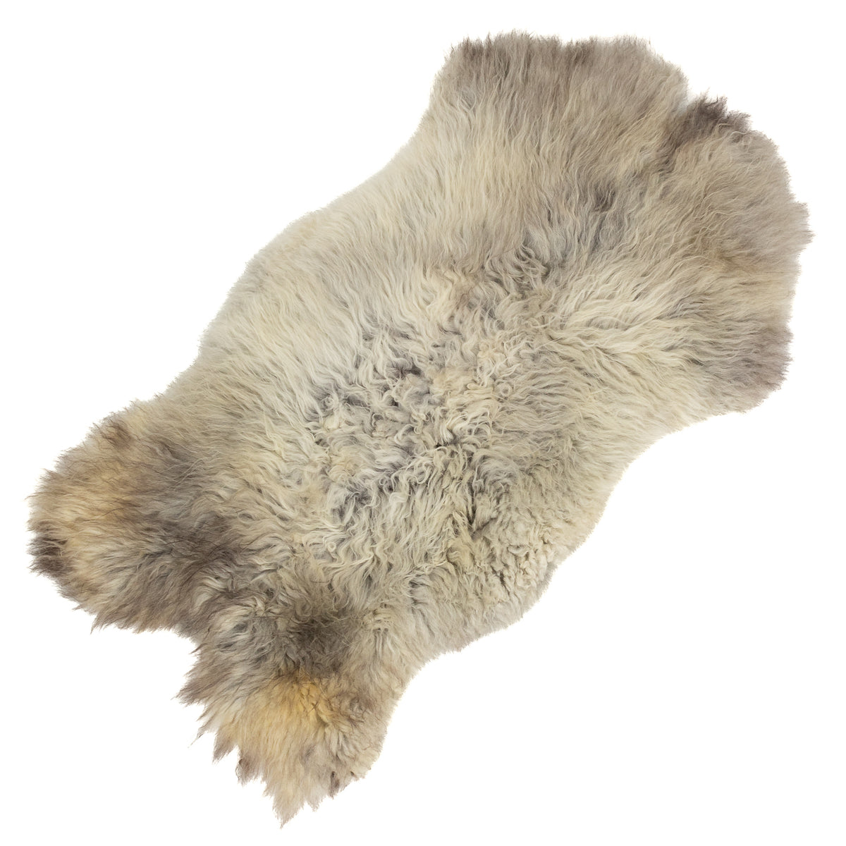 Large Long Wavy Hair Gray White Swedish Sheepskin Rug