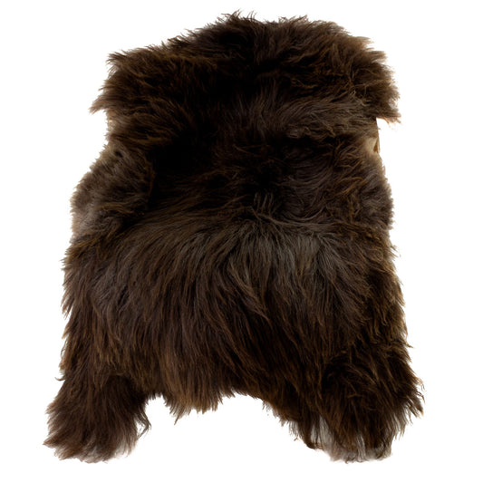 Large Long Wool Brown w Some Gray Mix Sheepskin