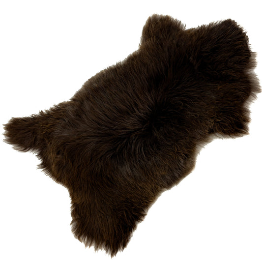 Large Long Wool Brown w Some Gray Mix Sheepskin
