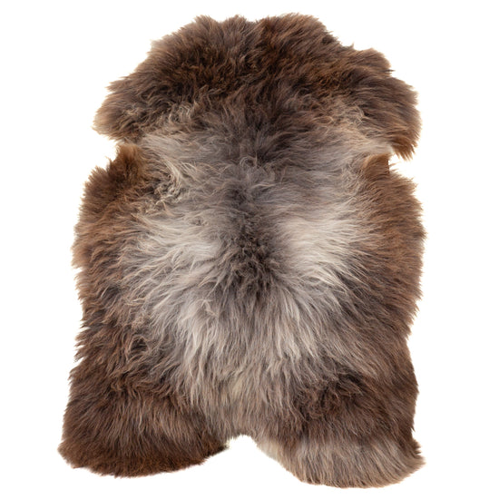Large Long Wool Brown Gray Mix Sheepskin