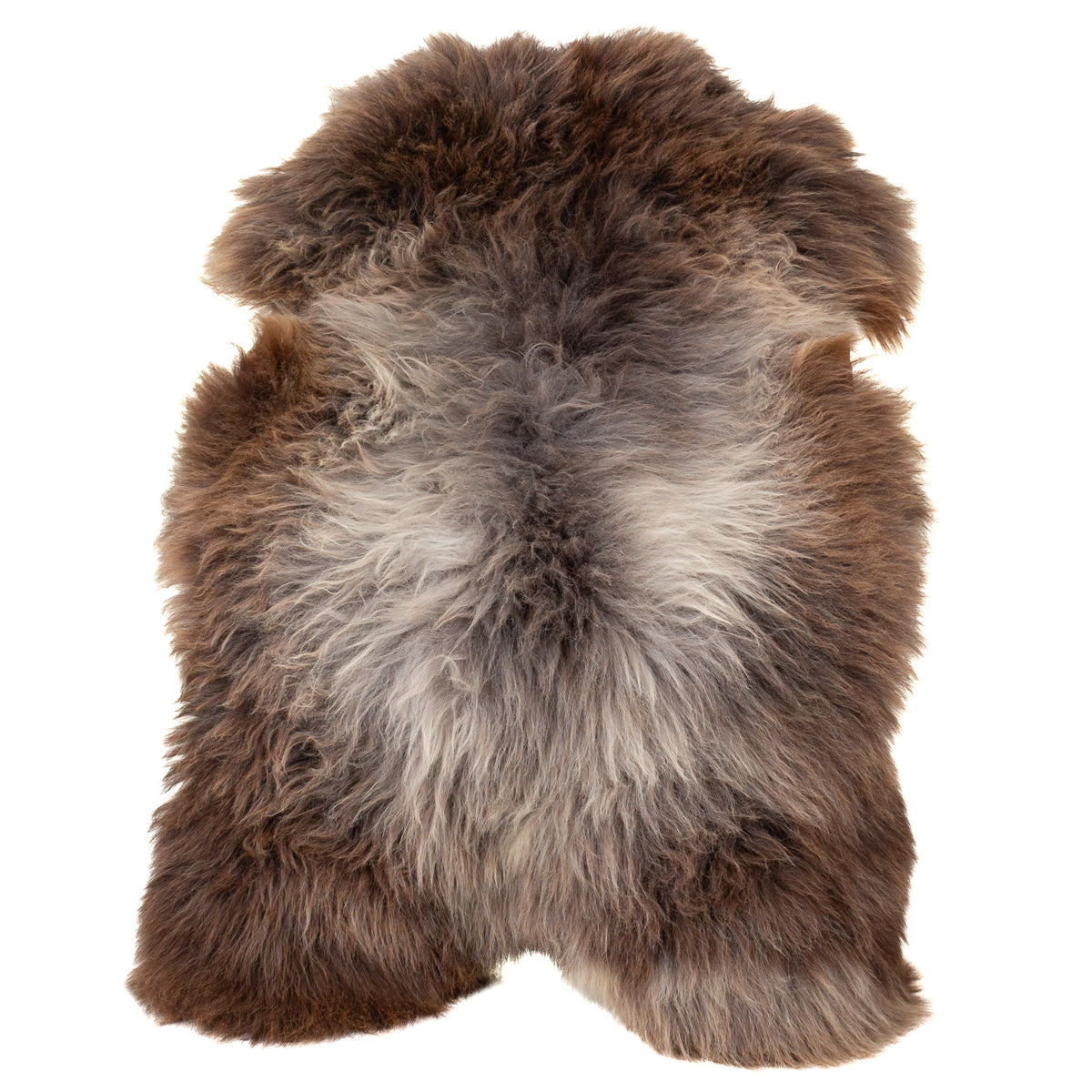 Large Long Wool Brown Gray Mix Sheepskin