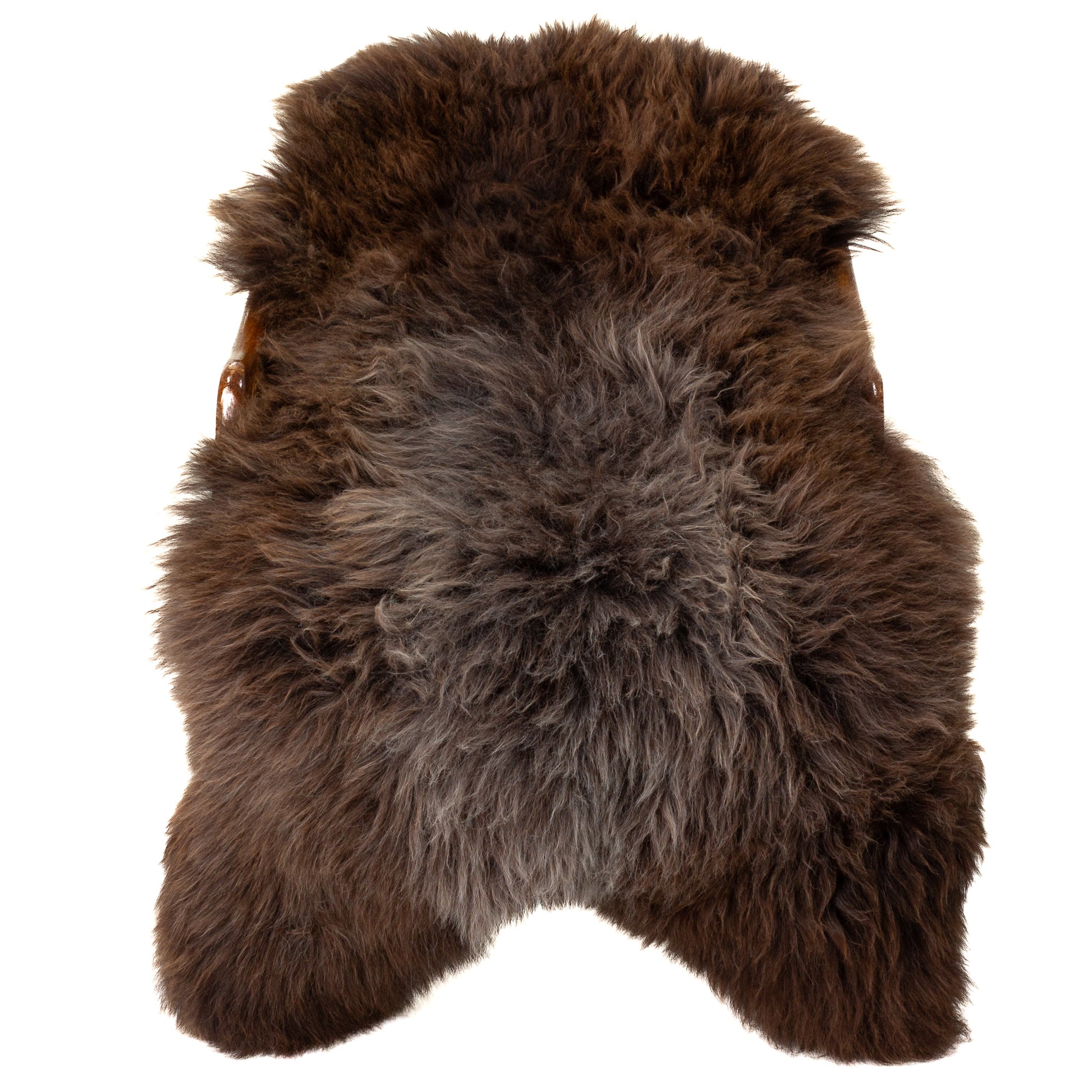Large Long Wool Brown w Some Gray Sheepskin