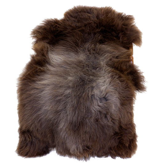 Large Long Wool Brown w Some Gray Sheepskin