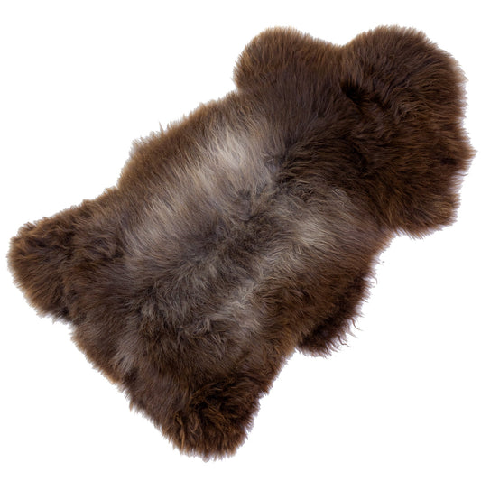 Large Long Wool Brown w Some Gray Sheepskin