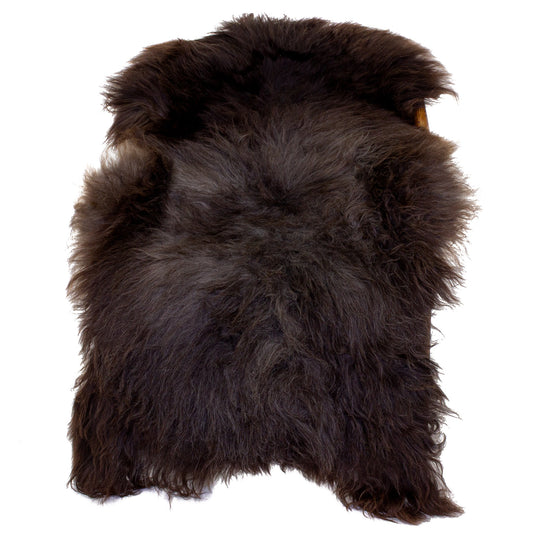 Large Long Wool Blackish Brown w Some Gray Sheepskin