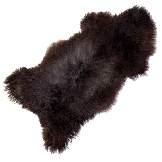 Large Long Wool Blackish Brown w Some Gray Sheepskin
