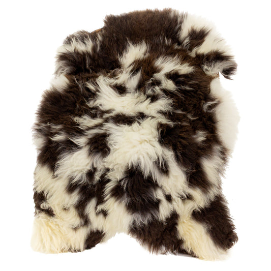 Large Long Wool Thick Brown and White Spotted Sheepskin