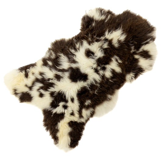 Large Long Wool Thick Brown and White Spotted Sheepskin