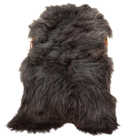Large Long Wool Dark Gray Sheepskin