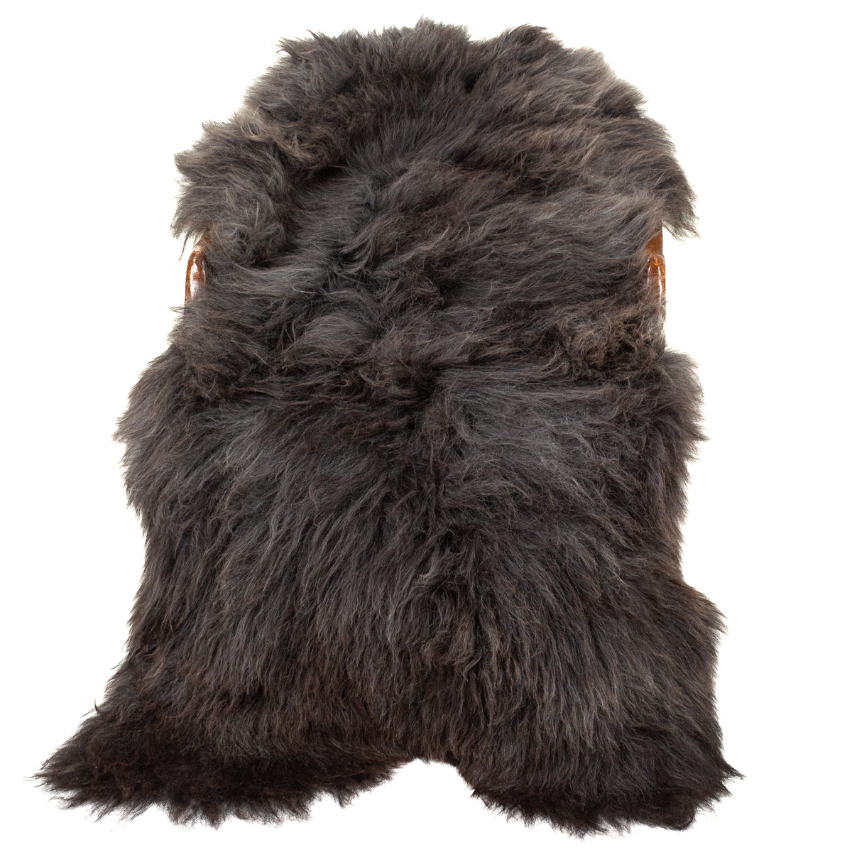 Large Long Wool Dark Gray Sheepskin
