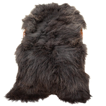 Large Long Wool Dark Gray Sheepskin
