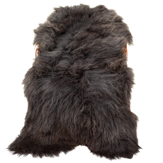Large Long Wool Dark Gray Sheepskin