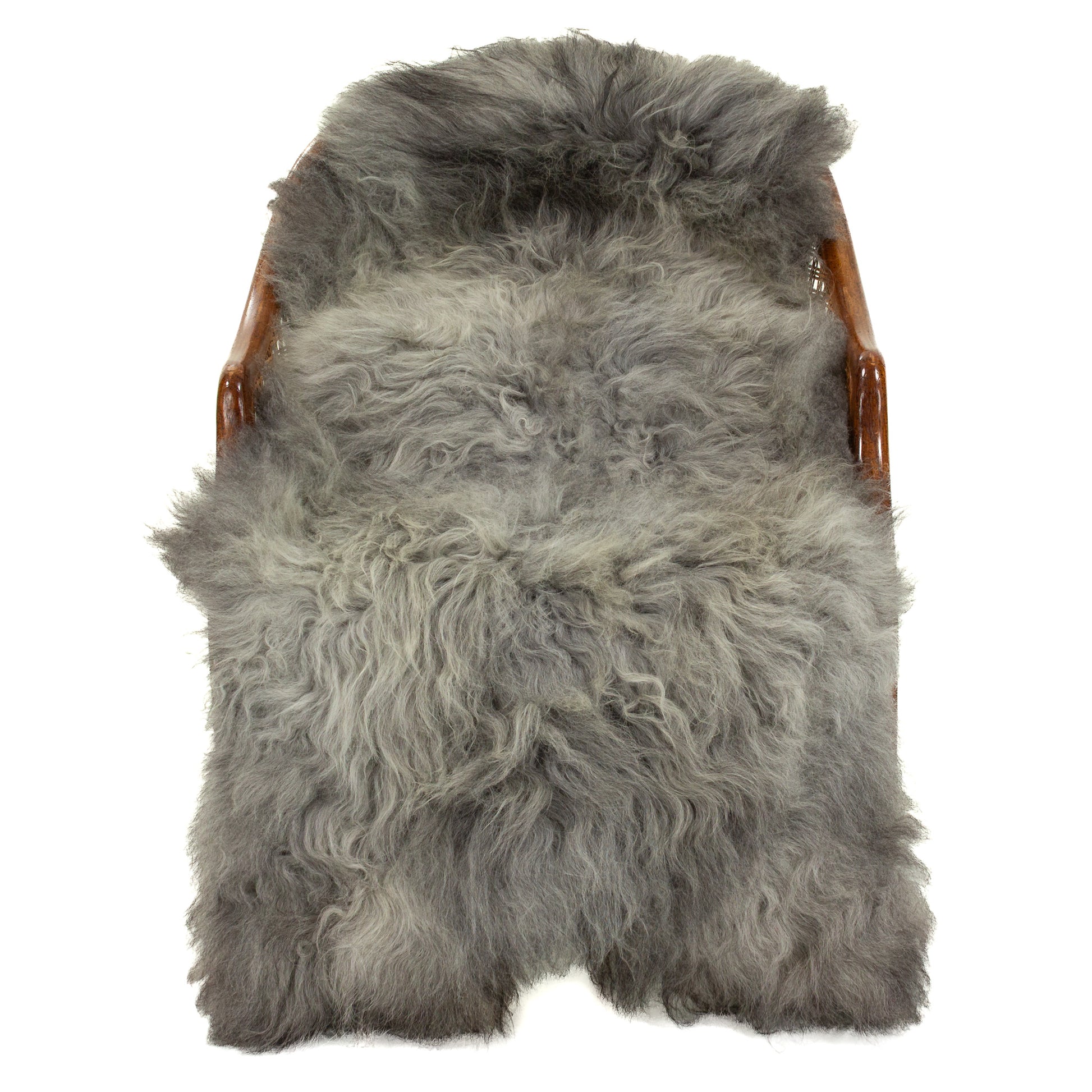 Large Mixed Gray Long Wool Swedish Sheepskin