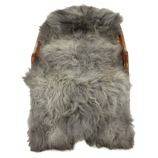 Large Mixed Gray Long Wool Swedish Sheepskin