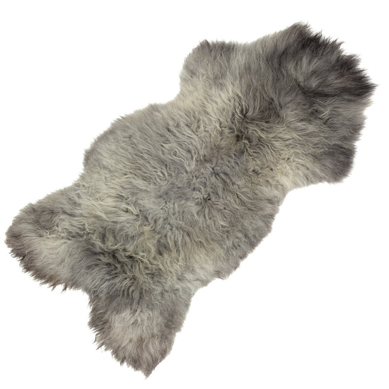 Large Mixed Gray Long Wool Swedish Sheepskin Rug