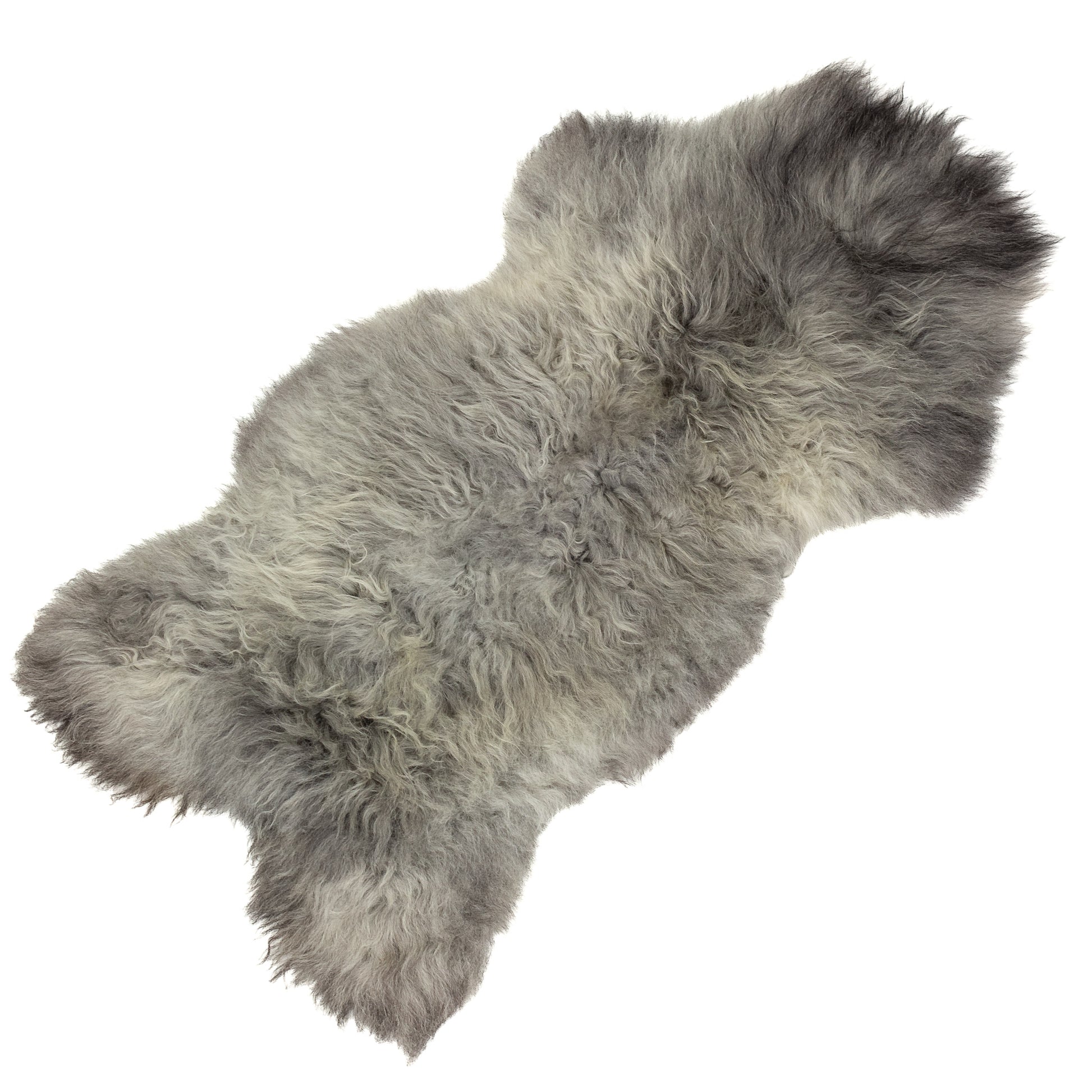 Large Mixed Gray Long Wool Swedish Sheepskin Rug