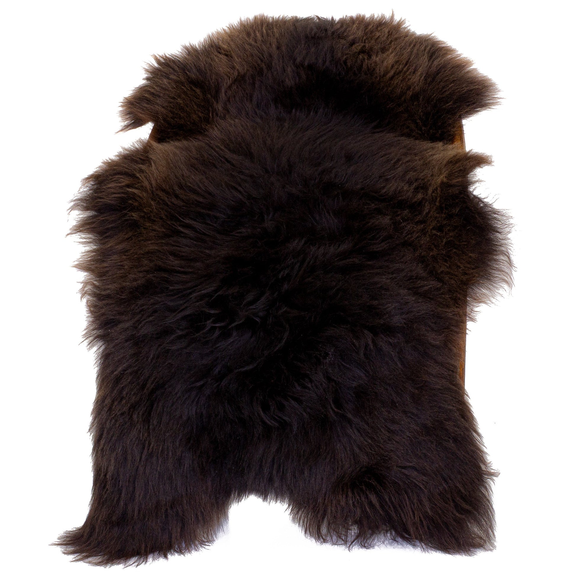 Large Rough Wool Dark Brown Sheepskin