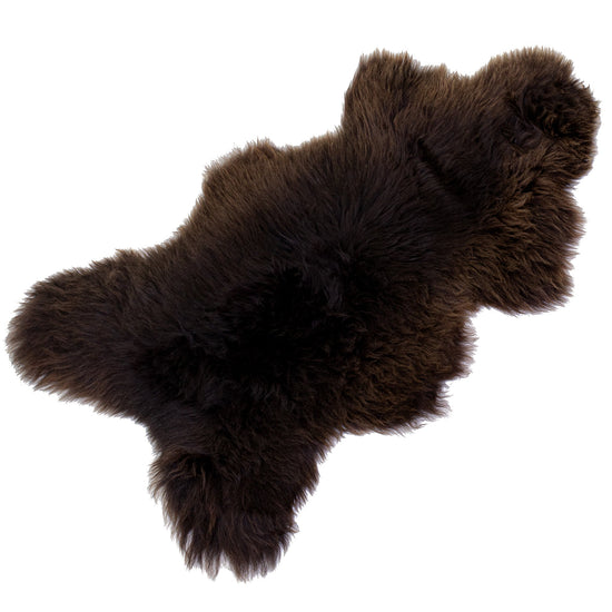 Large Rough Wool Dark Brown Sheepskin