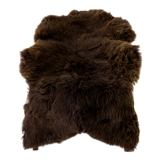Large Short Wool Dark Brown Sheepskin