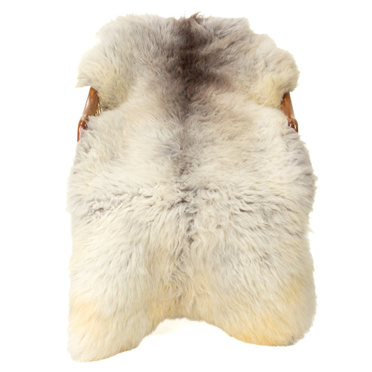 Large Short Wool Silver White w Dark Swedish Sheepskin