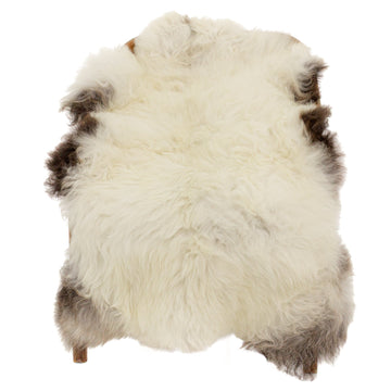 Large Silver White w Black Sheepskin