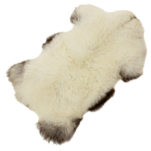 Large Silver White w Black Sheepskin