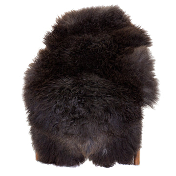 Large Soft Black w Few Grays Long Wool Swedish Sheepskin