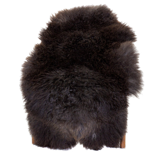 Large Soft Black w Few Grays Long Wool Swedish Sheepskin