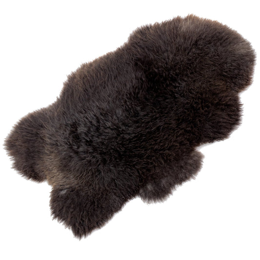 Large Soft Black w Few Grays Long Wool Swedish Sheepskin