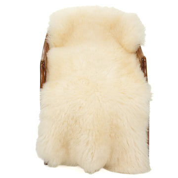 Large Soft Cushy Ivory White Long Wool Swedish Sheepskin