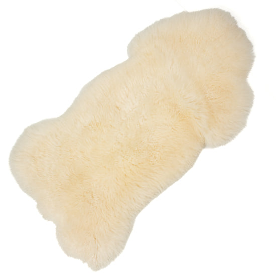 Large Soft Cushy Ivory White Long Wool Swedish Sheepskin Rug