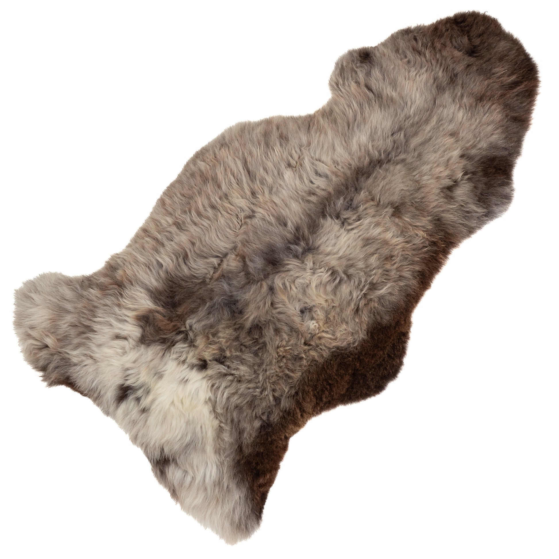 Large Soft Dark to Light Gray Mix Sheepskin Rug