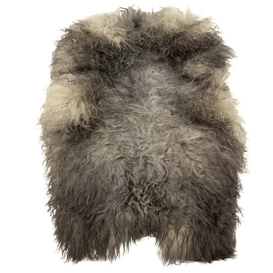Large Soft Gray Mix Long Curls Gotland Sheepskin