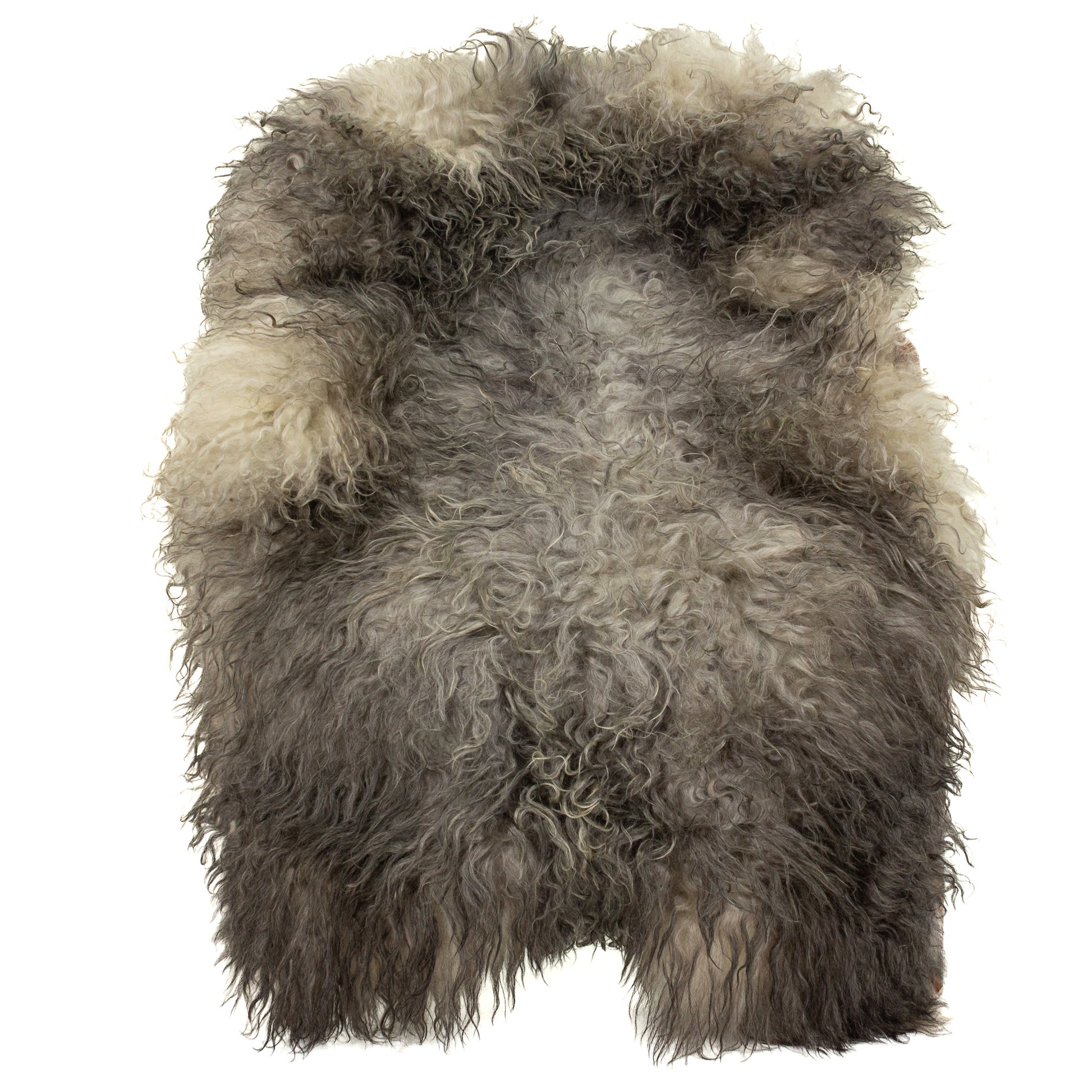 Large Soft Gray Mix Long Curls Gotland Sheepskin