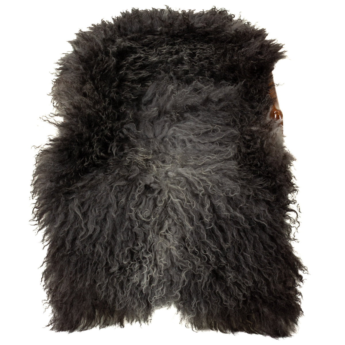 Large Soft Long Curly Long Hair Dark Gray Swedish Sheepskin