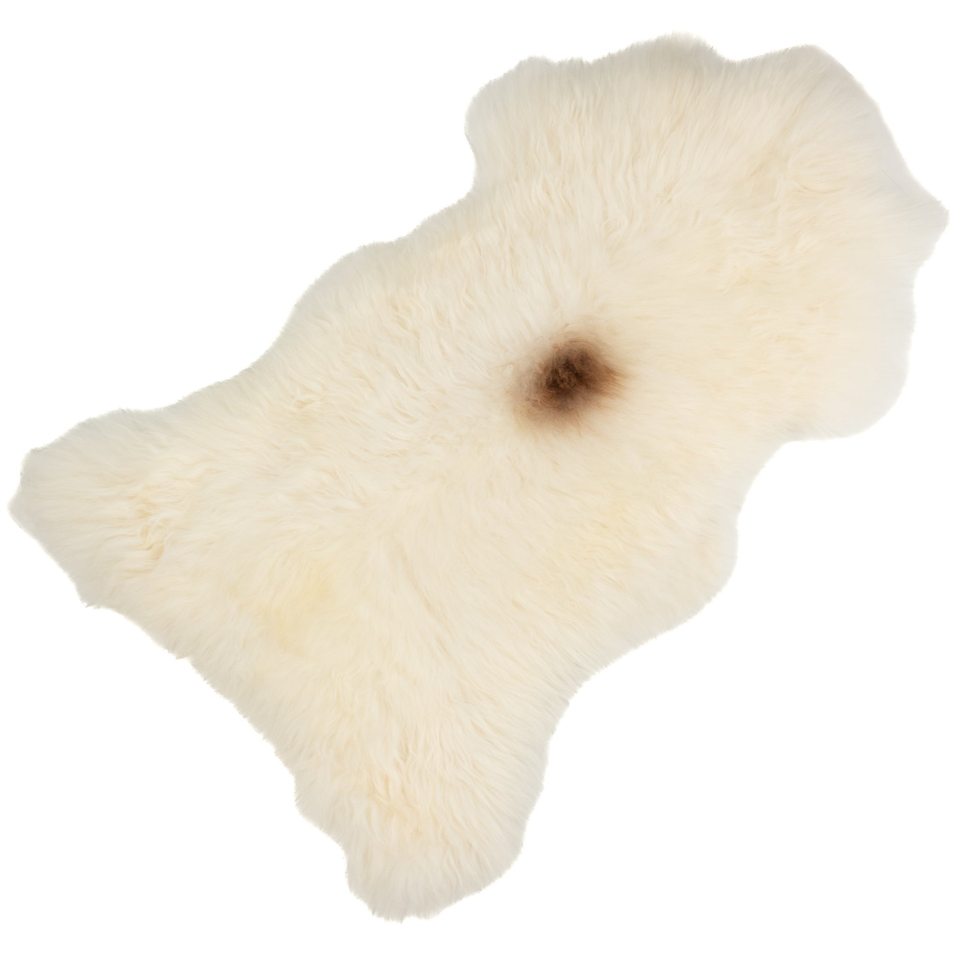 Large Soft Long Wool White w Light Brown Dot Sheepskin Rug