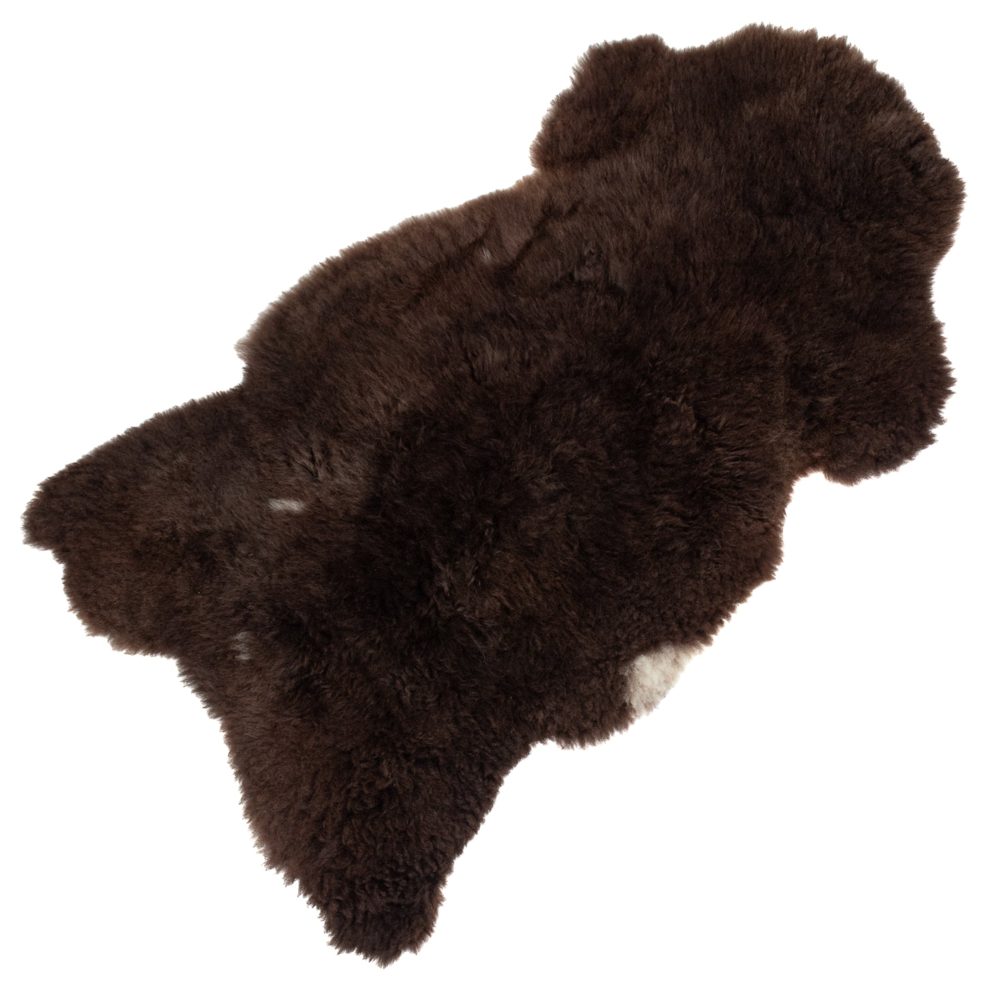Large Soft Short Wool Dark Brown Swedish Sheepskin Rug