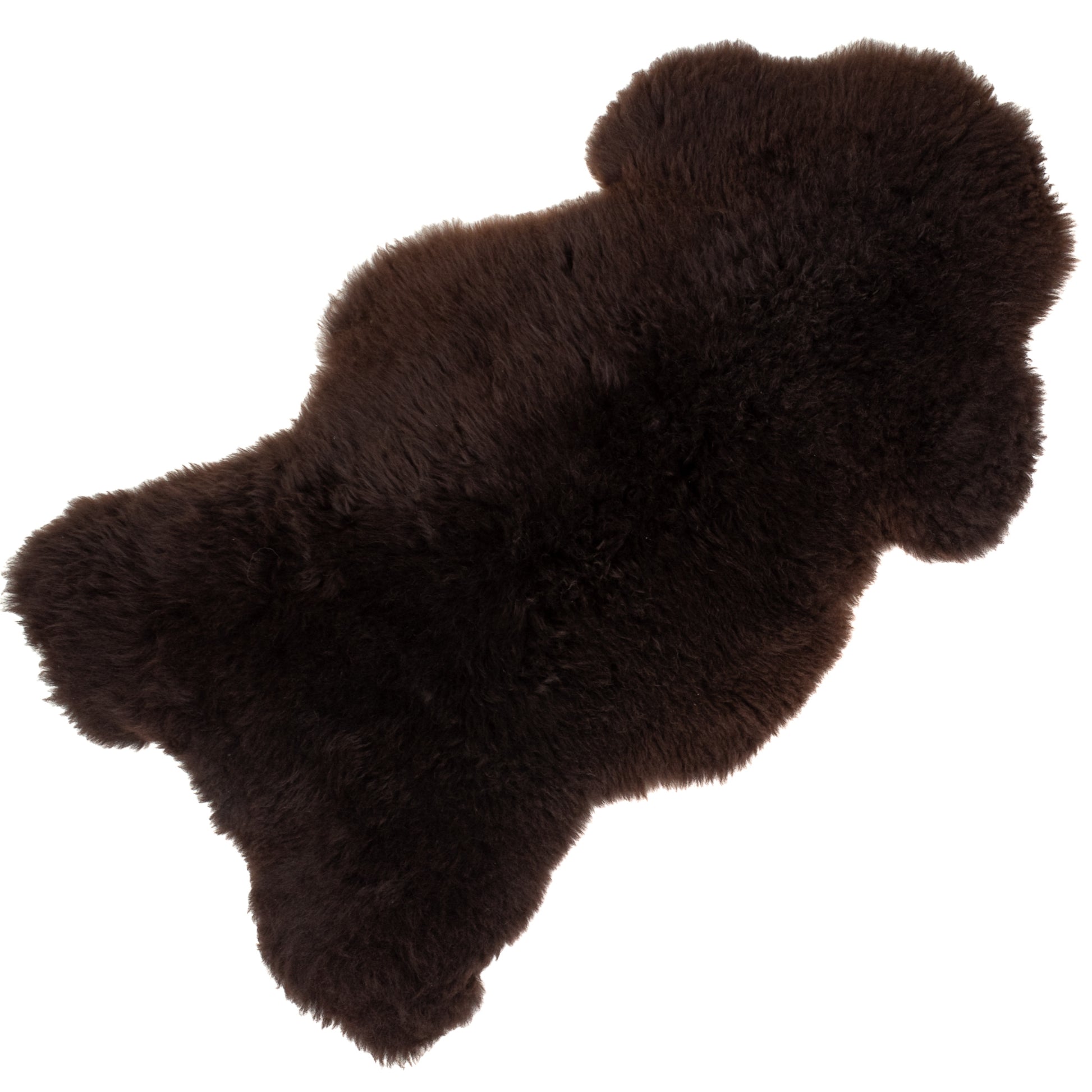 Large Soft Short Wool Dark Brown Swedish Sheepskin Rug
