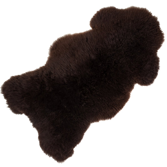 Large Soft Short Wool Dark Brown Swedish Sheepskin Rug