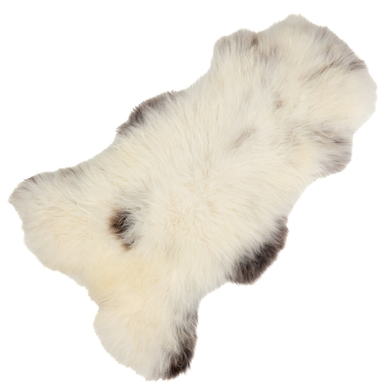 Large Soft White w Dark Sheepskin Rug